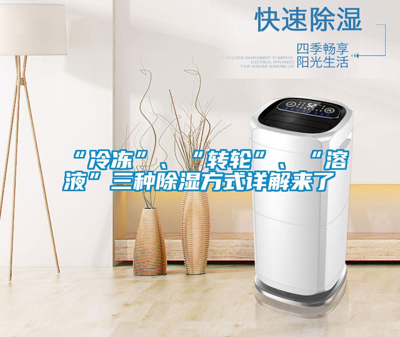 “冷冻”、“转轮”、“溶液”三种除湿方式详解来了