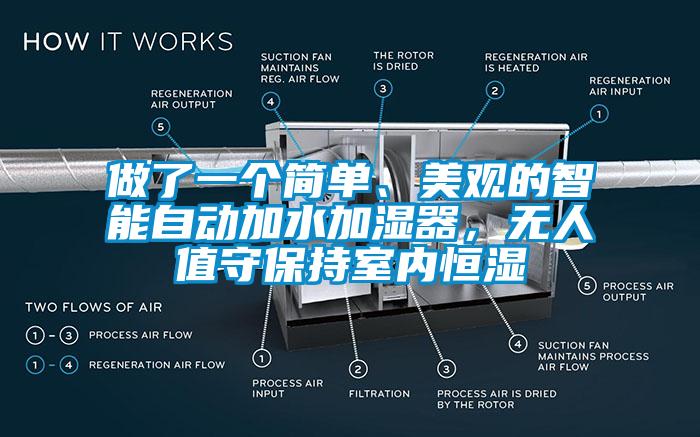 做了一个简单、美观的智能自动加水加湿器，无人值守保持室内恒湿