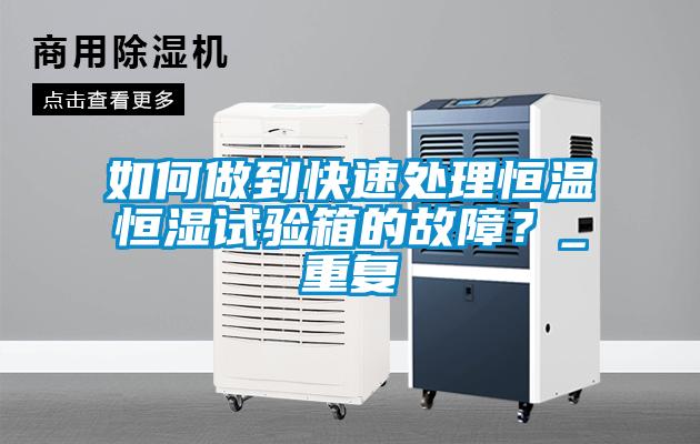 如何做到快速处理恒温恒湿试验箱的故障？_重复