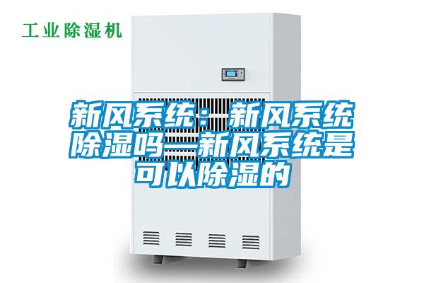 新风系统：新风系统除湿吗—新风系统是可以除湿的