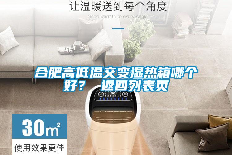 合肥高低温交变湿热箱哪个好？ 返回列表页